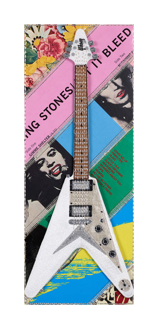 Rolling Stones White Flying V 5"x12"