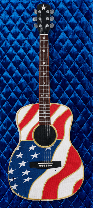 Flag Acoustic with Quilted Background