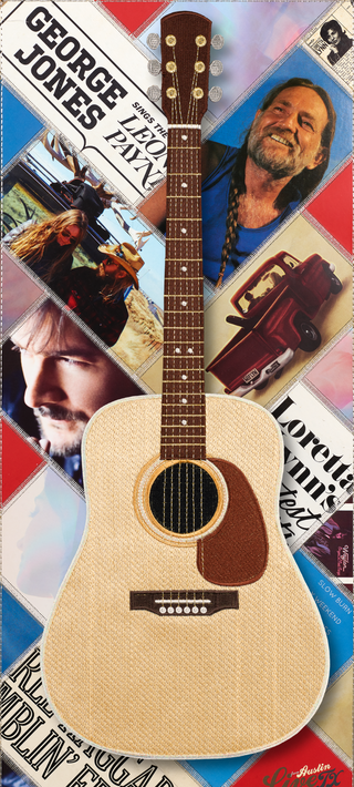 Country Album Background with Guitar