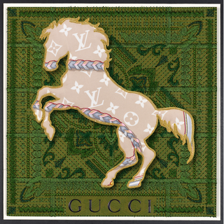 BANDANA BRONCO-LV BRAIDED PRINT-12"X12