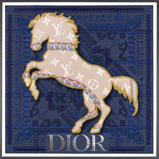 BANDANA BRONCO-LV BRAIDED PRINT-12"X12