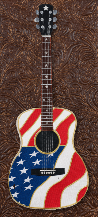 Flag Acoustic with Quilted Background