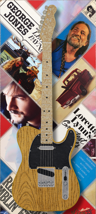 Country Album Background with Guitar