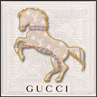 BANDANA BRONCO-LV BRAIDED PRINT-12"X12