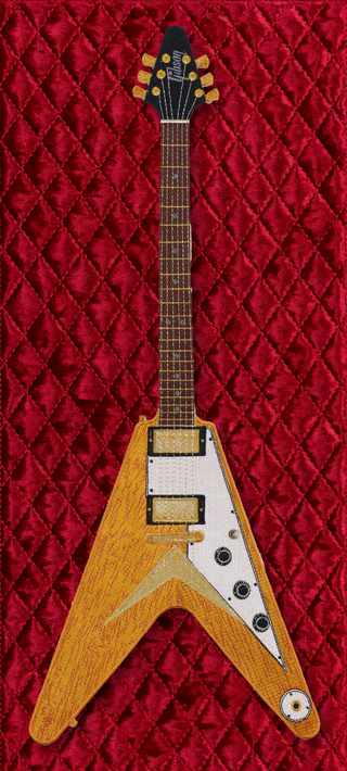 Flying V with Quilted Background