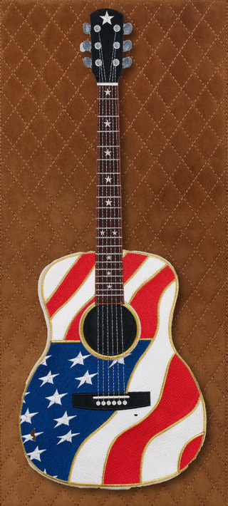 Flag Acoustic with Quilted Background