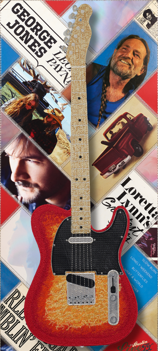 Country Album Background with Guitar