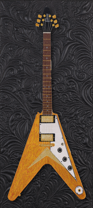 Flying V with Quilted Background