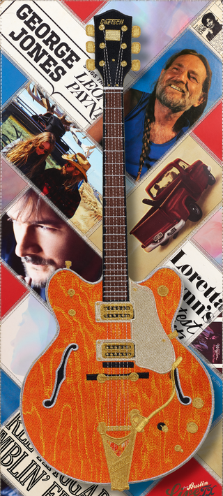 Country Album Background with Guitar