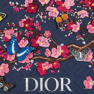 Dior Navy Cherry Blossoms 26"x12" - Stephen Wilson Studio