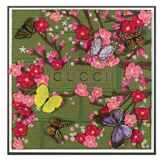 Gucci Green Cherry Blossoms 12"x12" - Stephen Wilson Studio