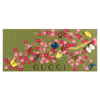 Gucci Green Cherry Blossoms 26"x12" - Stephen Wilson Studio