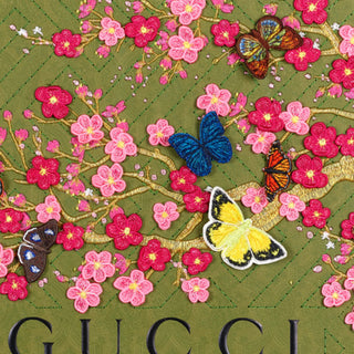 Gucci Green Cherry Blossoms 26"x12" - Stephen Wilson Studio