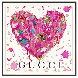 Gucci Pink Graffiti Heart 12"x12" - Stephen Wilson Studio