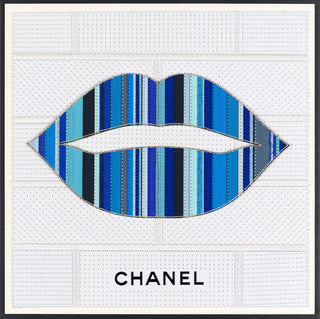 Pop Striped Lips 12"x12" - Stephen Wilson Studio